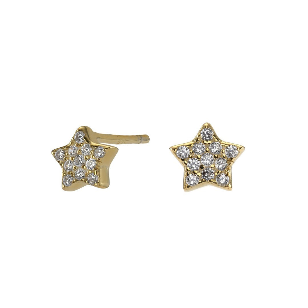 Silver earrings ALMANOR star with cz.