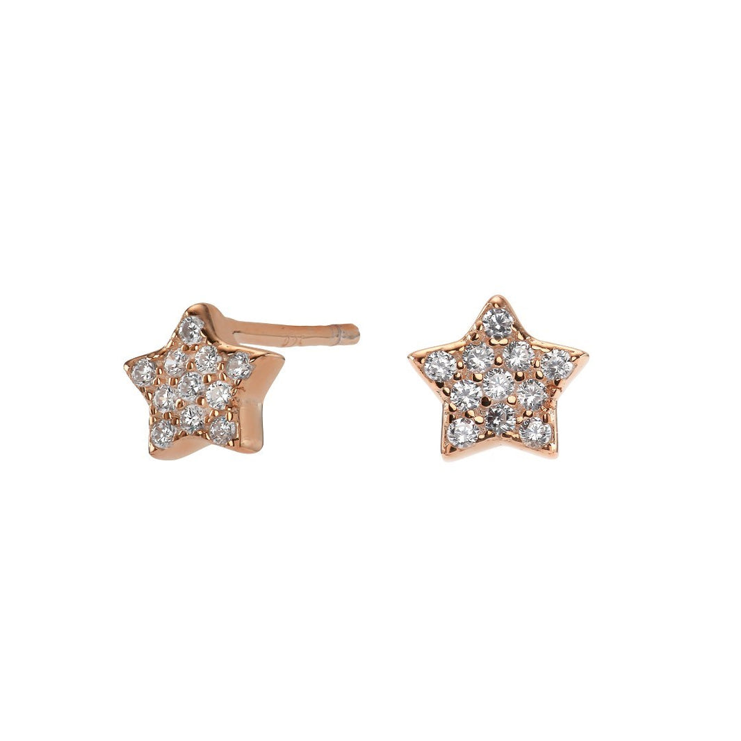 Silver earrings ALMANOR star with cz.