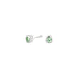 Silver ear studs light green 3mm HILDANOR