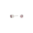 Silver earrings pink 4mm HILDANOR