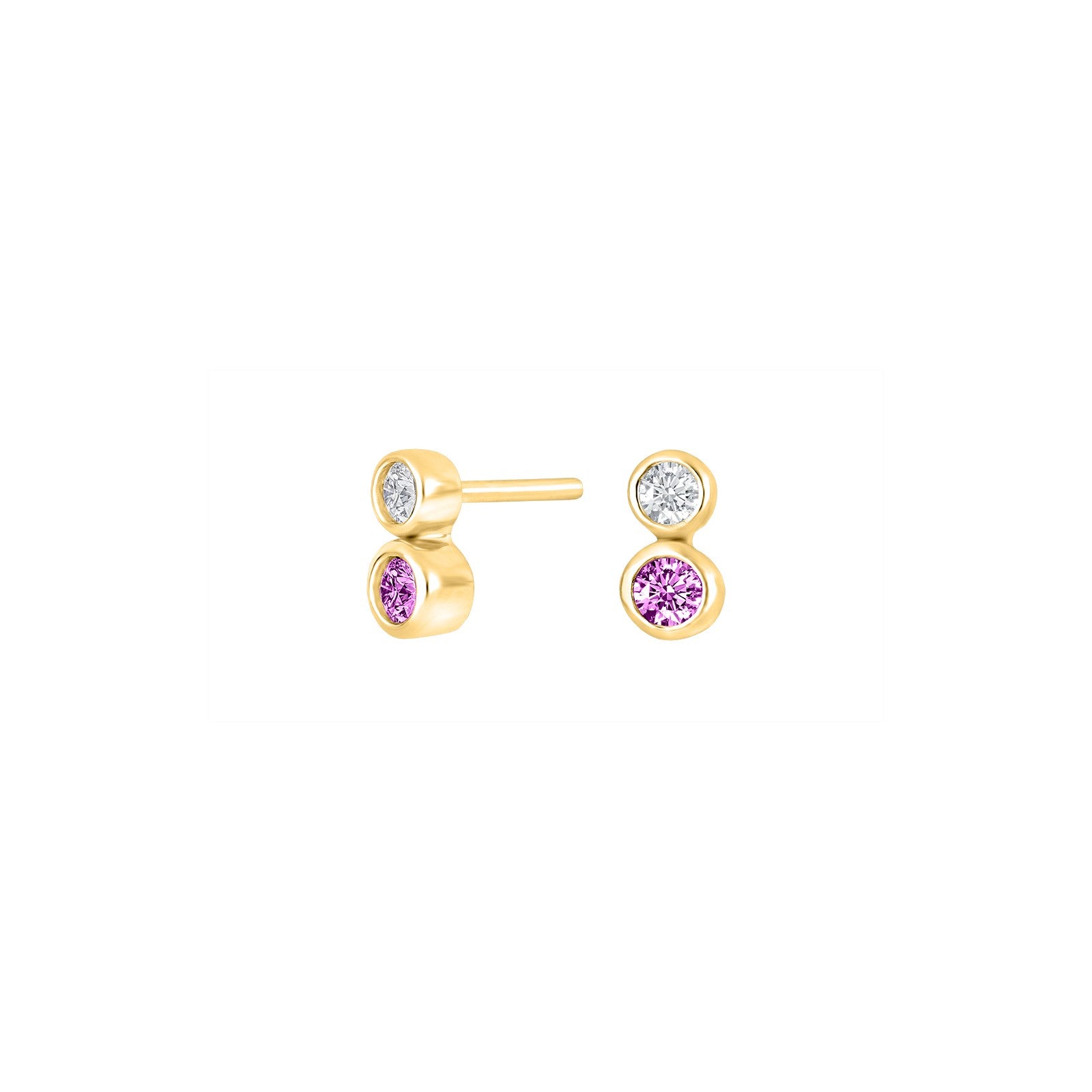 Silver earrings pink IDANOR
