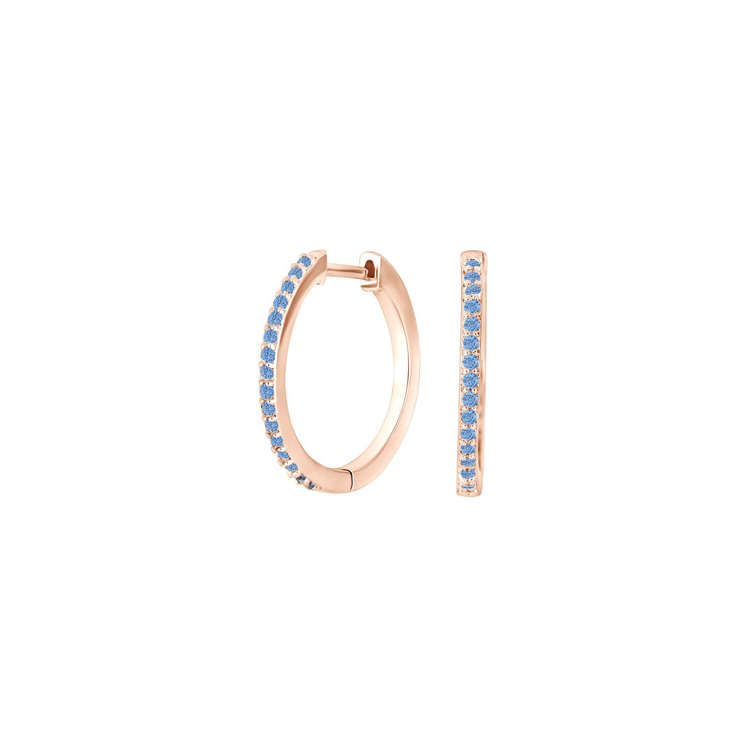 Silver creoles light blue cz JANENOR 18mm