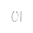 Silver creoles pink cz JANENOR 18mm