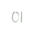 Silver creoles light green cz JANENOR 18mm