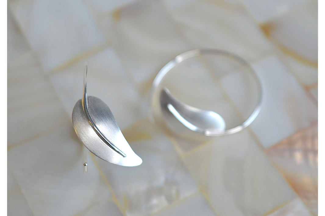 925/- earrings satin/pol.