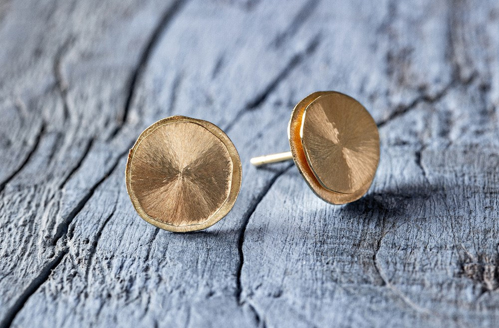 750/- earrings satin/brushed