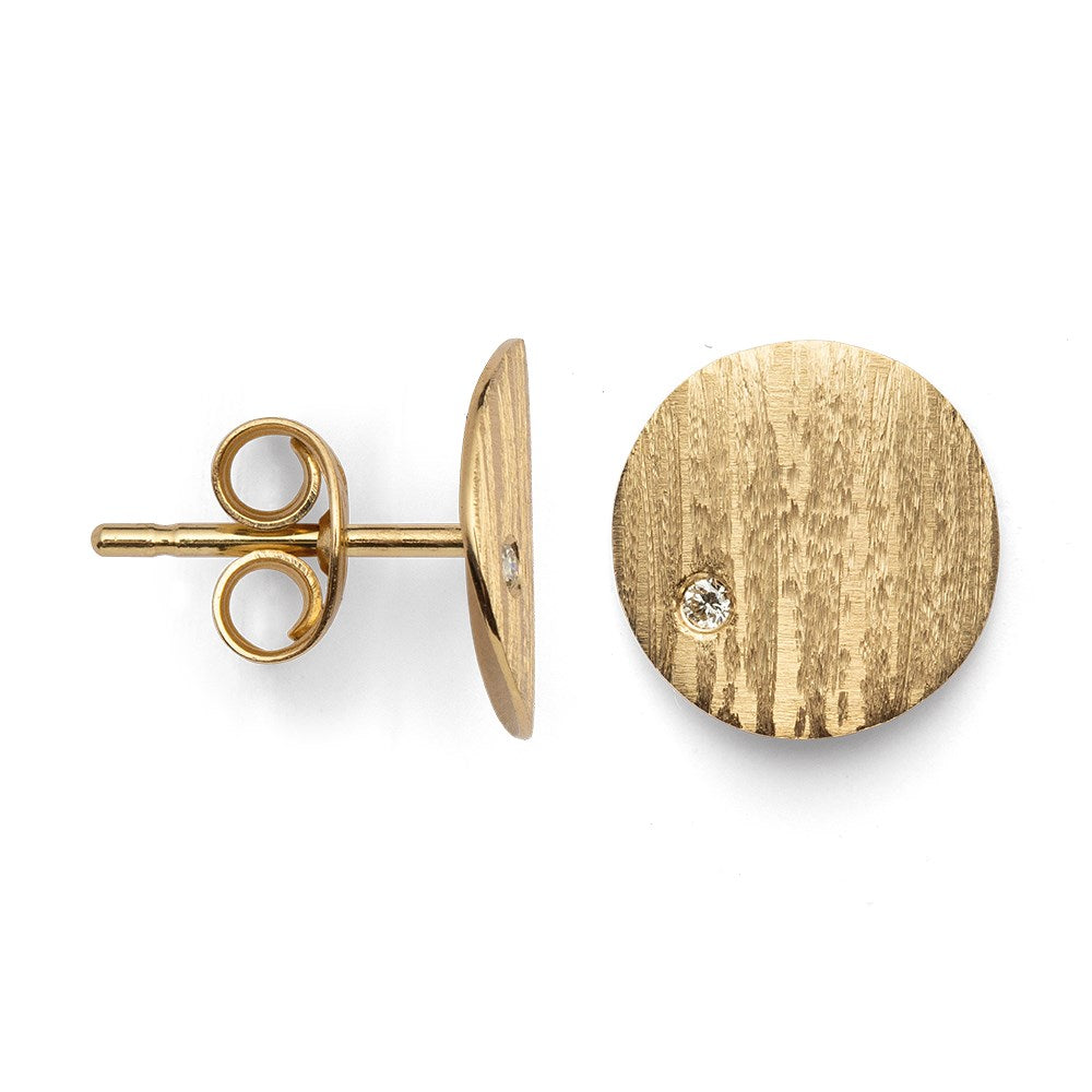 750/- earstud satin/brushed, dia. 0,02ct W-SI