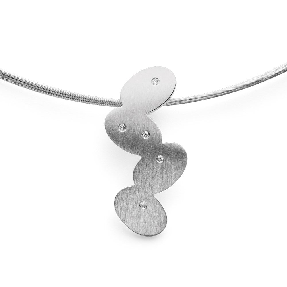 925/- Vedhæng mat, dia.0,025ct W-SI