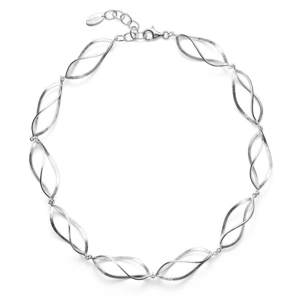 925/- collier børstet/blank, 50cm + 5cm