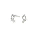Rhod. silver earrings nodes