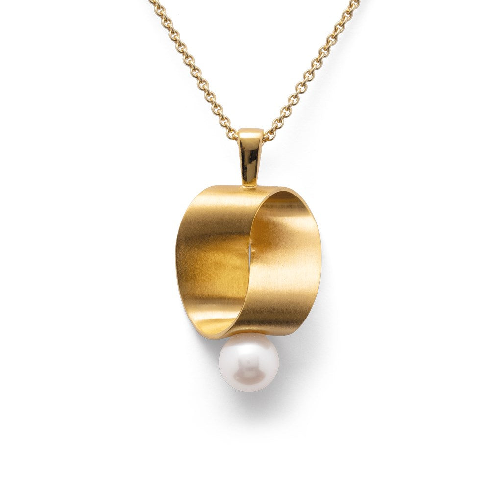 925/- Vedhæng, fg mat/blank, kulturperle 3,45ct