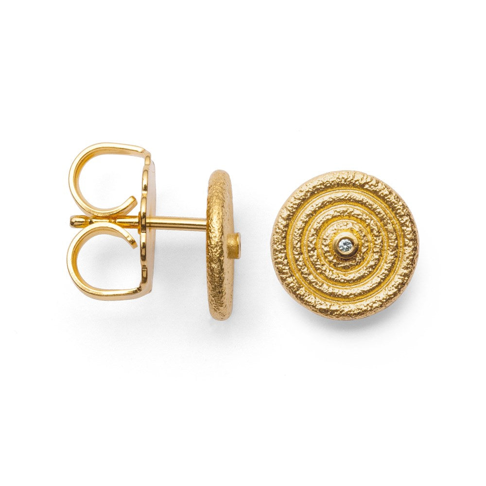 925/- Ørestikker, mat/børstet fg, dia. 0,01ct W-SI