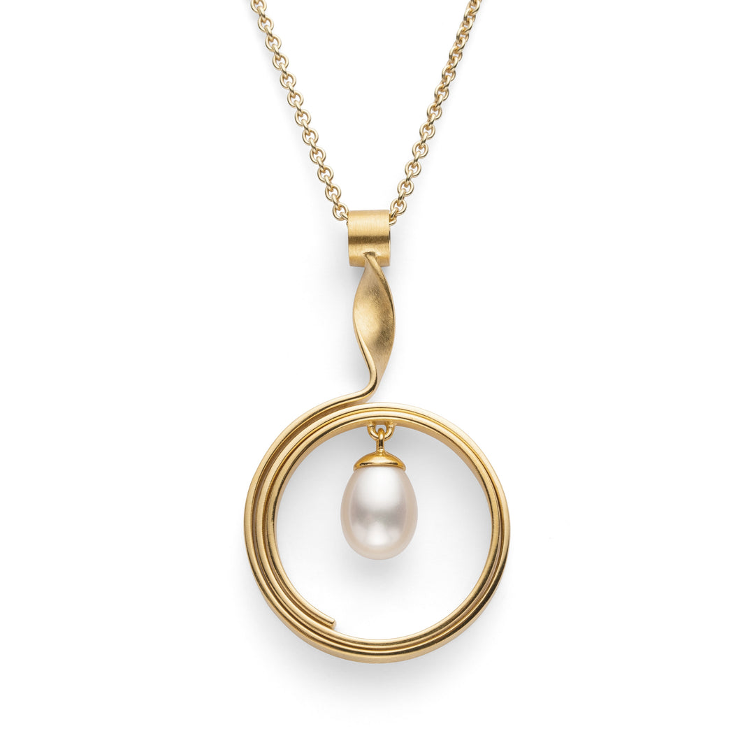 925/- Vedhæng, mat/blank fg, kulturperle 3.12ct