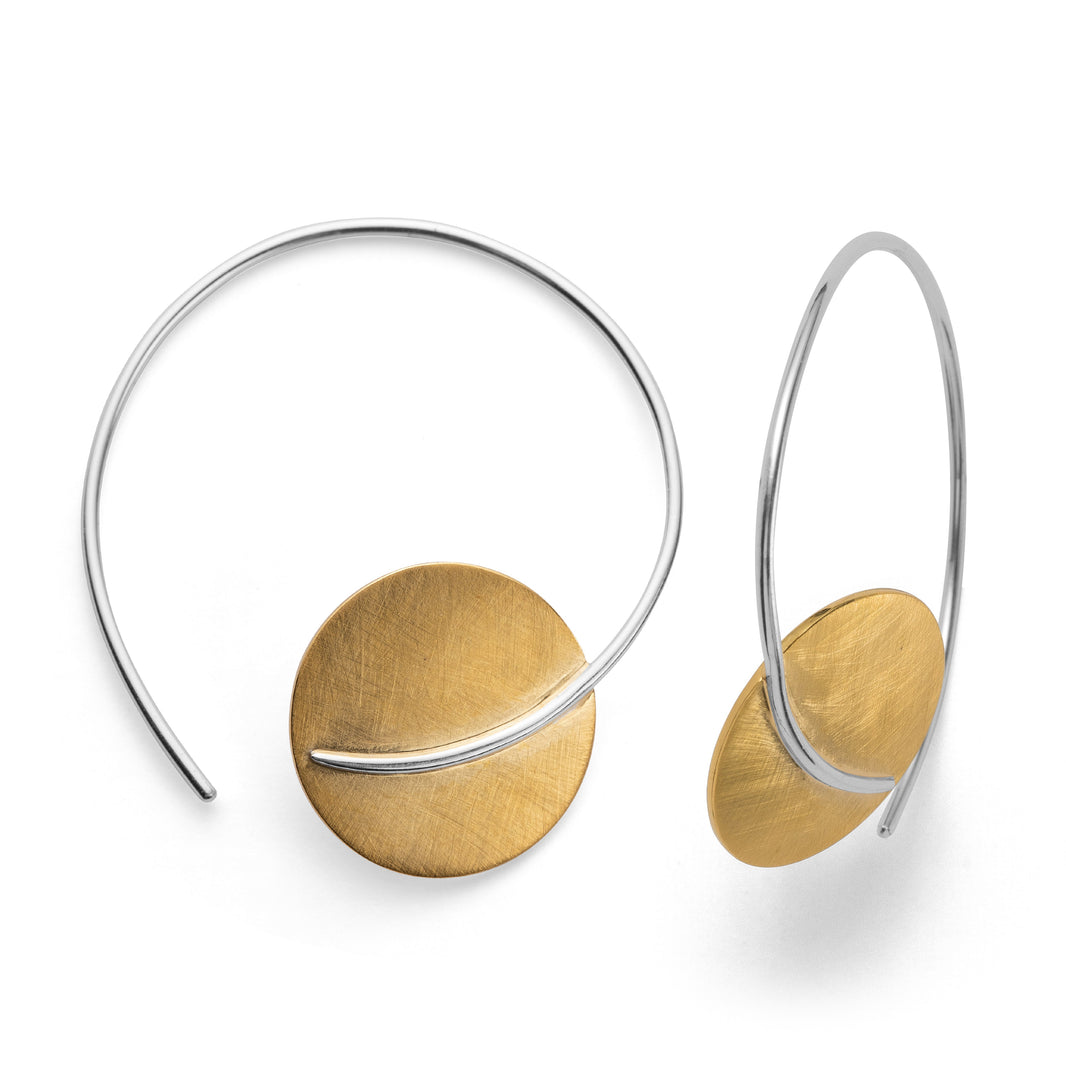 925/- earrings, partly gp satin/pol.