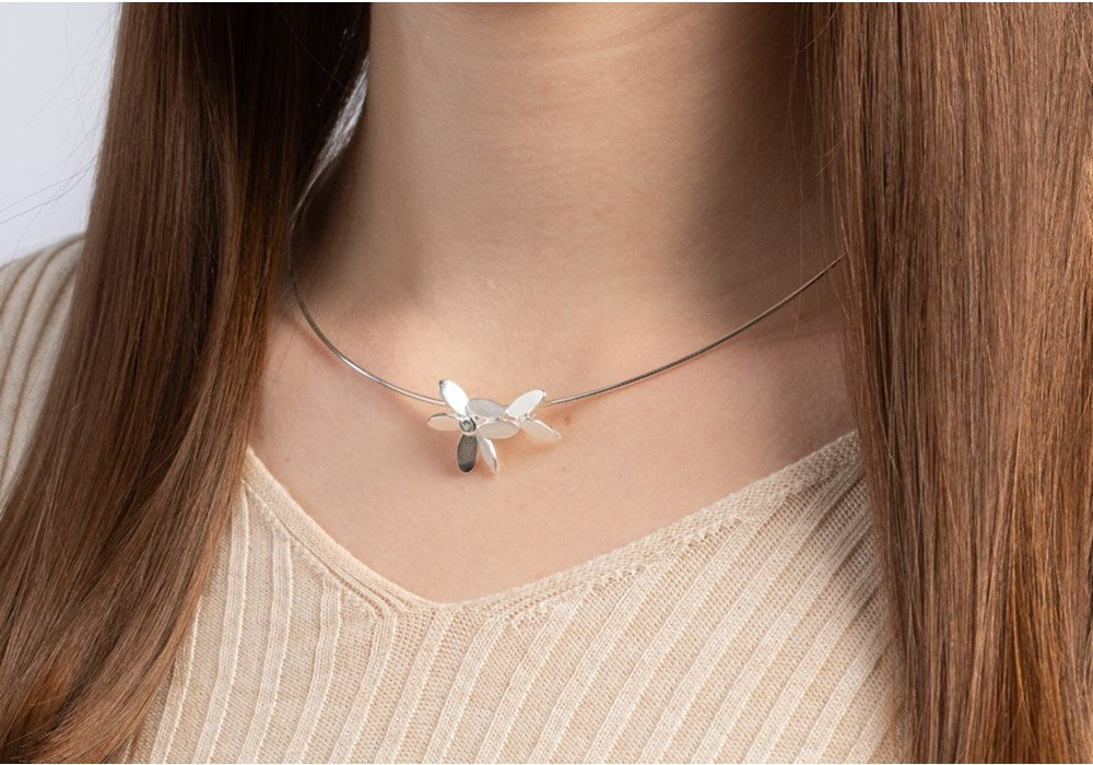 925/- Vedhæng mat, blå topas 0,10ct