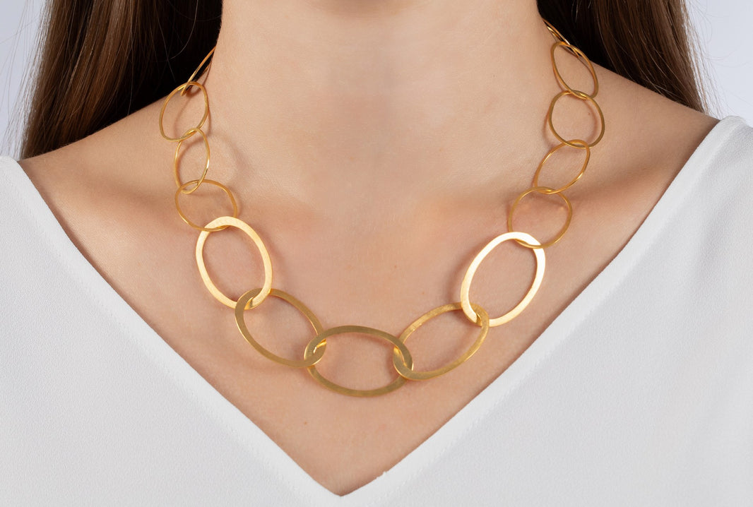 925/- necklace, gp satin, 1,57 + 1,18 in.