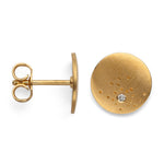 925/- earstud, gp satin, dia. 0,02ct W-SI