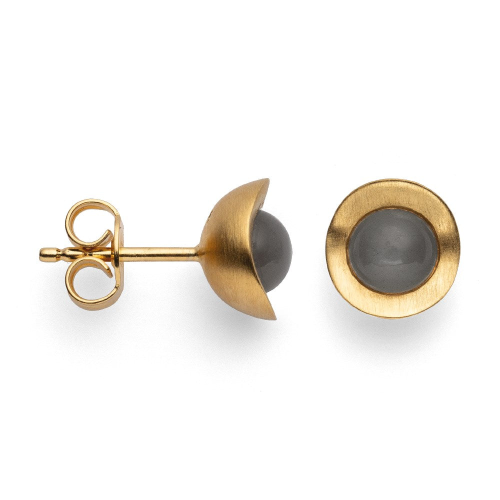 925/- earstud, gp satin, moonstone grey 1,40