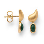 925/- earstud, gp scratch/pol., malachite 0,51ct