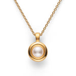 925/- pendant, gp matt/pol., pearl 1,46ct