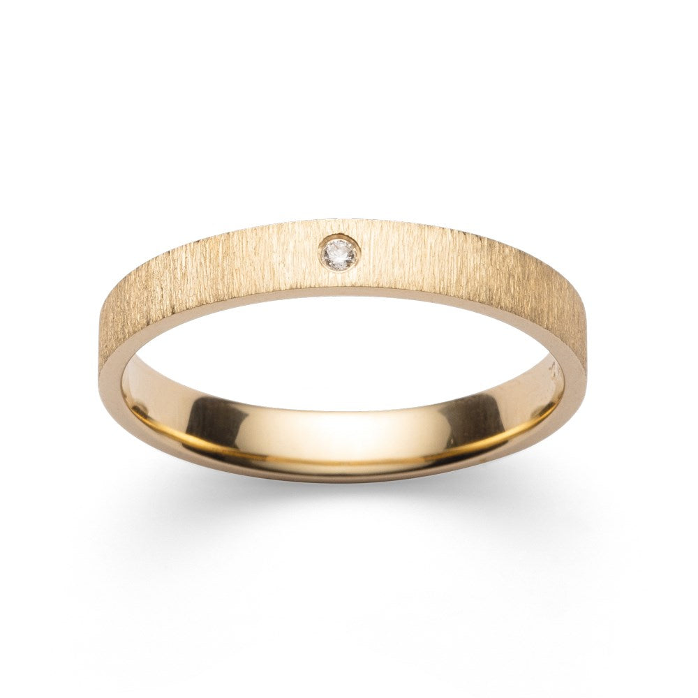 750/- ring satin/brushed, dia. 0,02ct W-SI