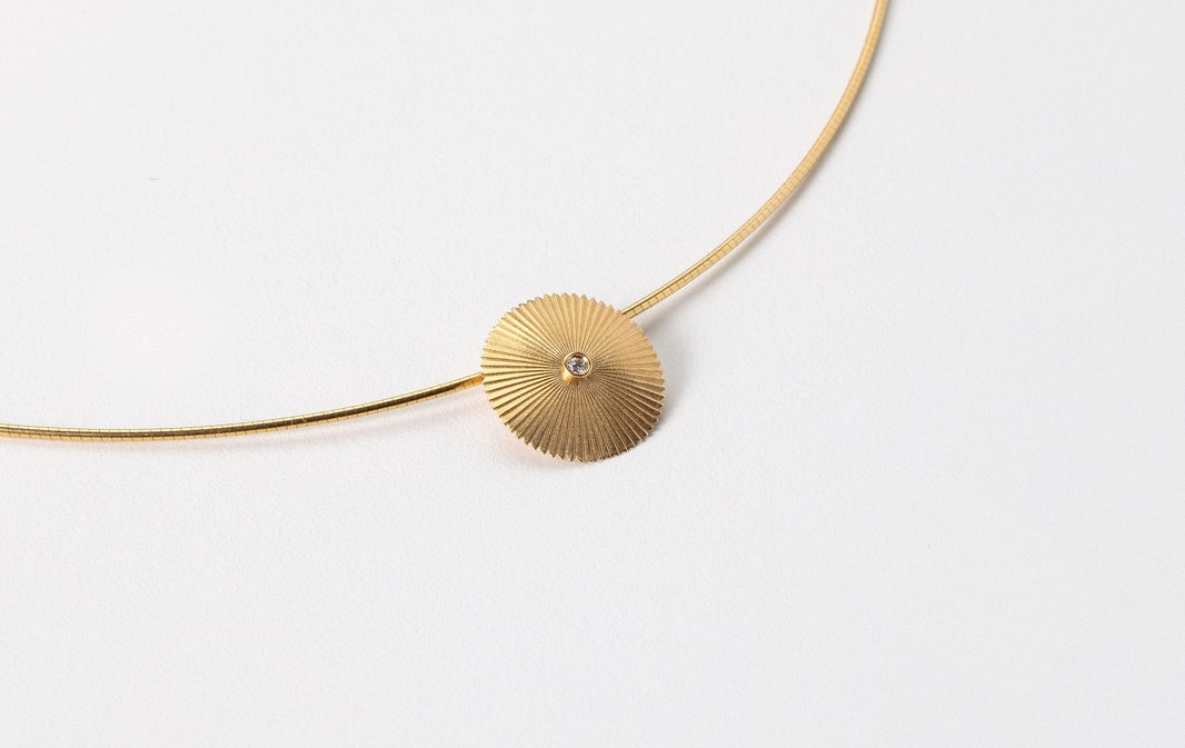 750/- pendant satin/pol., dia. 0,01ct W-SI