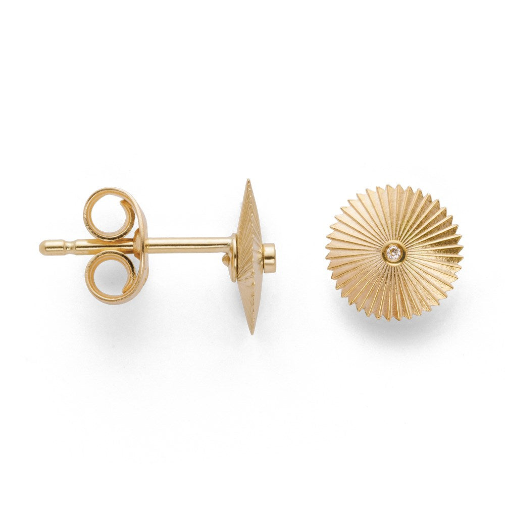 750/- earstud satin/pol., dia. 0,01ct W-SI