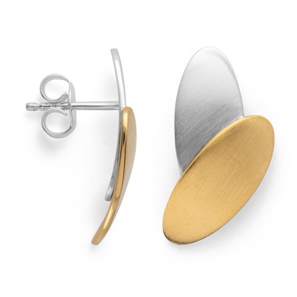 925/- Ear studs, partially matte