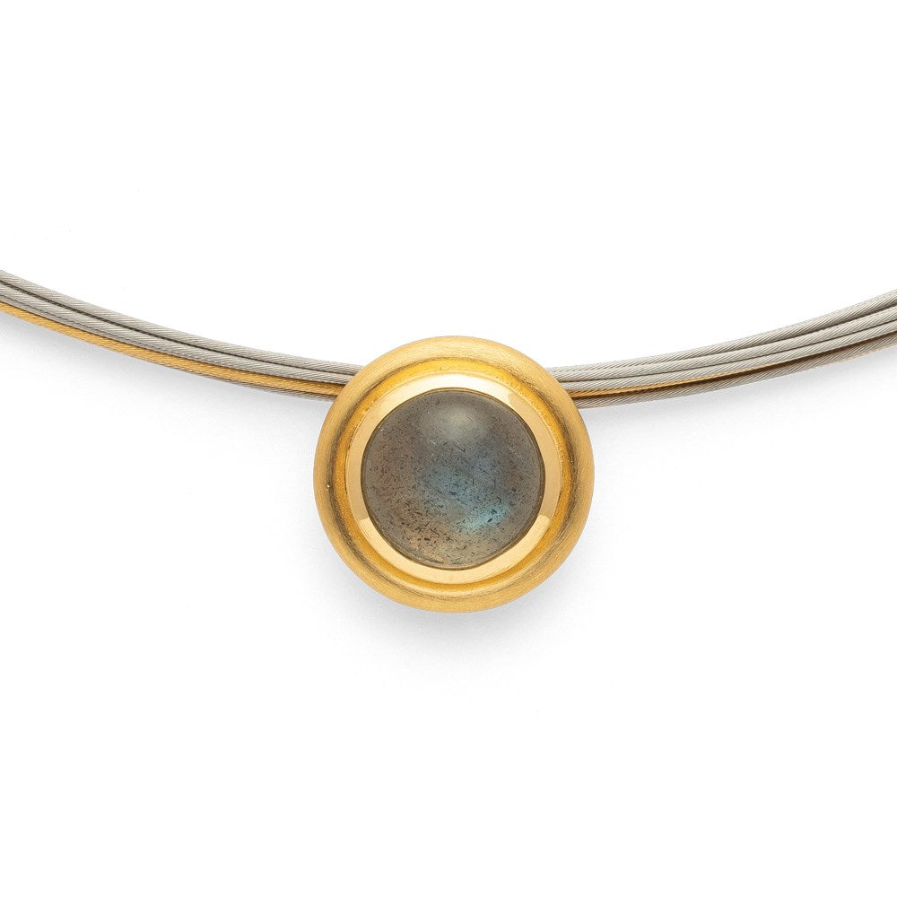 925/- pendant, gp satin/pol., labradorite 2,63ct
