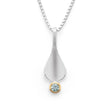 NOK 925 Pendant partially fg. matt/glossy, blue topaz 0.30