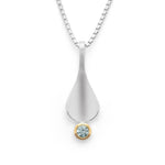 NOK 925 Pendant partially fg. matt/glossy, blue topaz 0.30