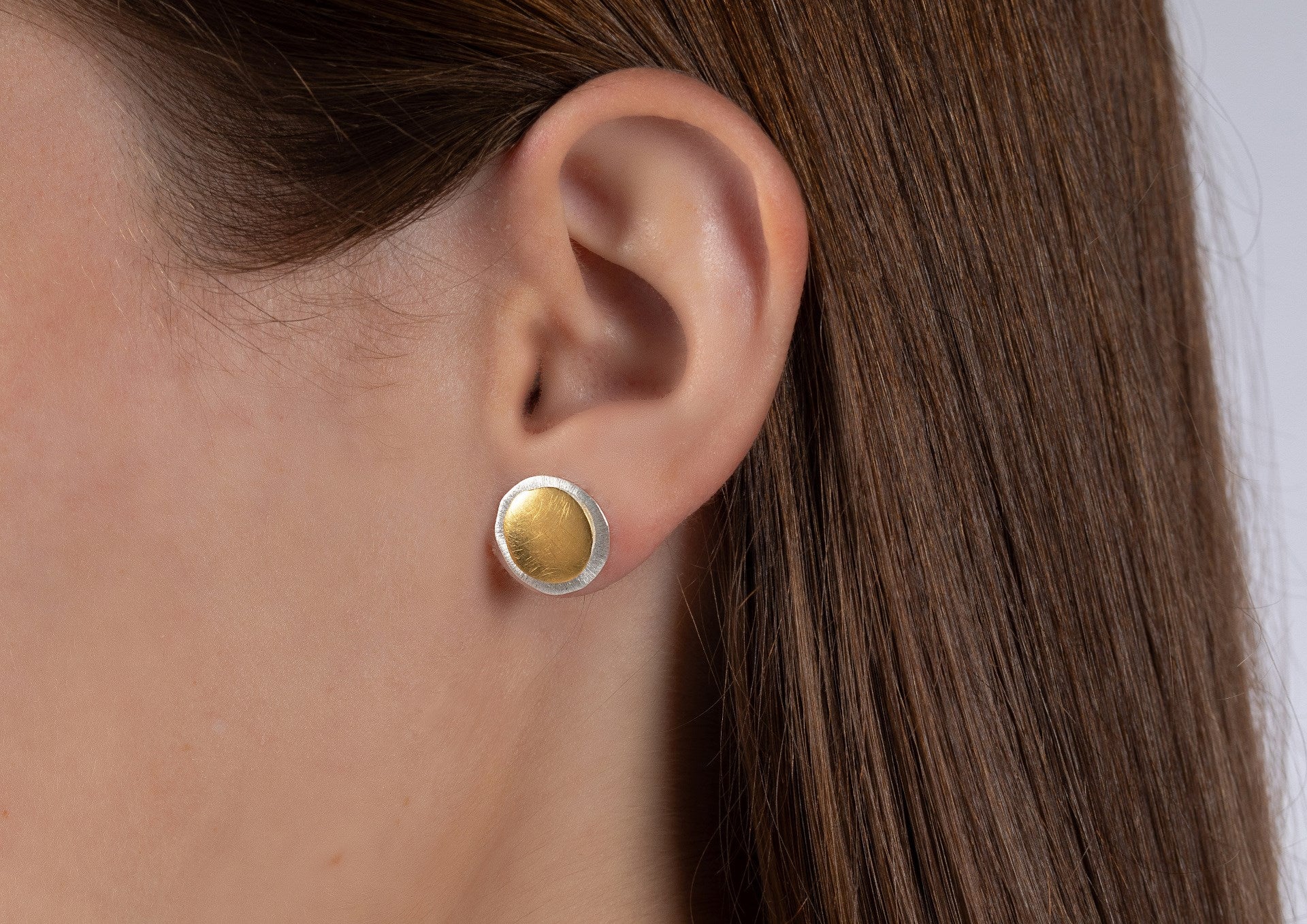925/- Earrings, partially fg, matte/brushed