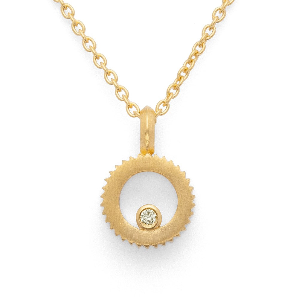 925/- pendant incl. roundanchor, gp satin, dia 0,015ct