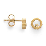 925/- earstud, gp satin, dia. 0,01ct W-SI