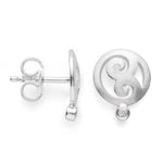 925/- Ørestikker sandblæst, br 0.02ct W-SI