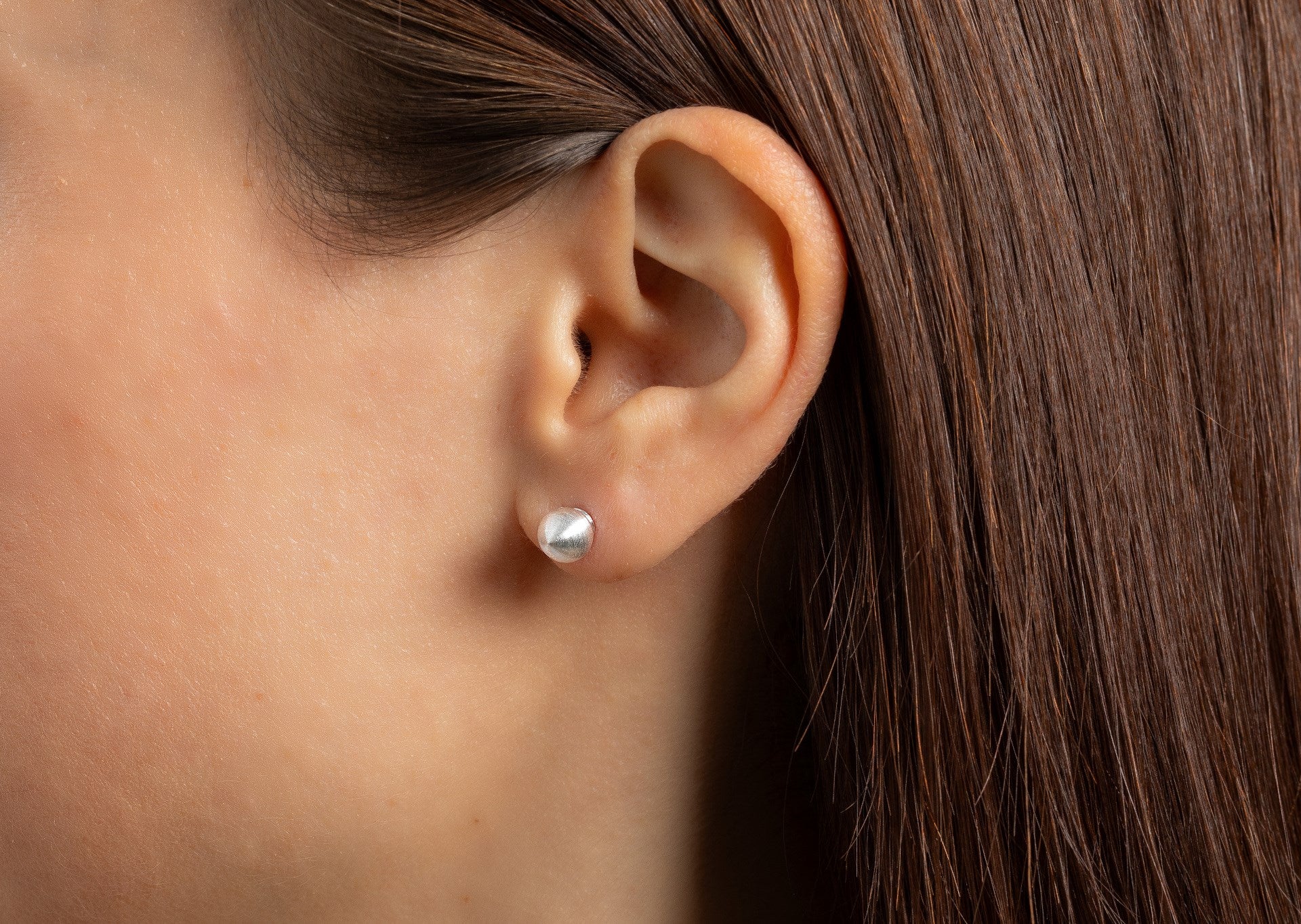 925/- Earrings "medium ball" matt