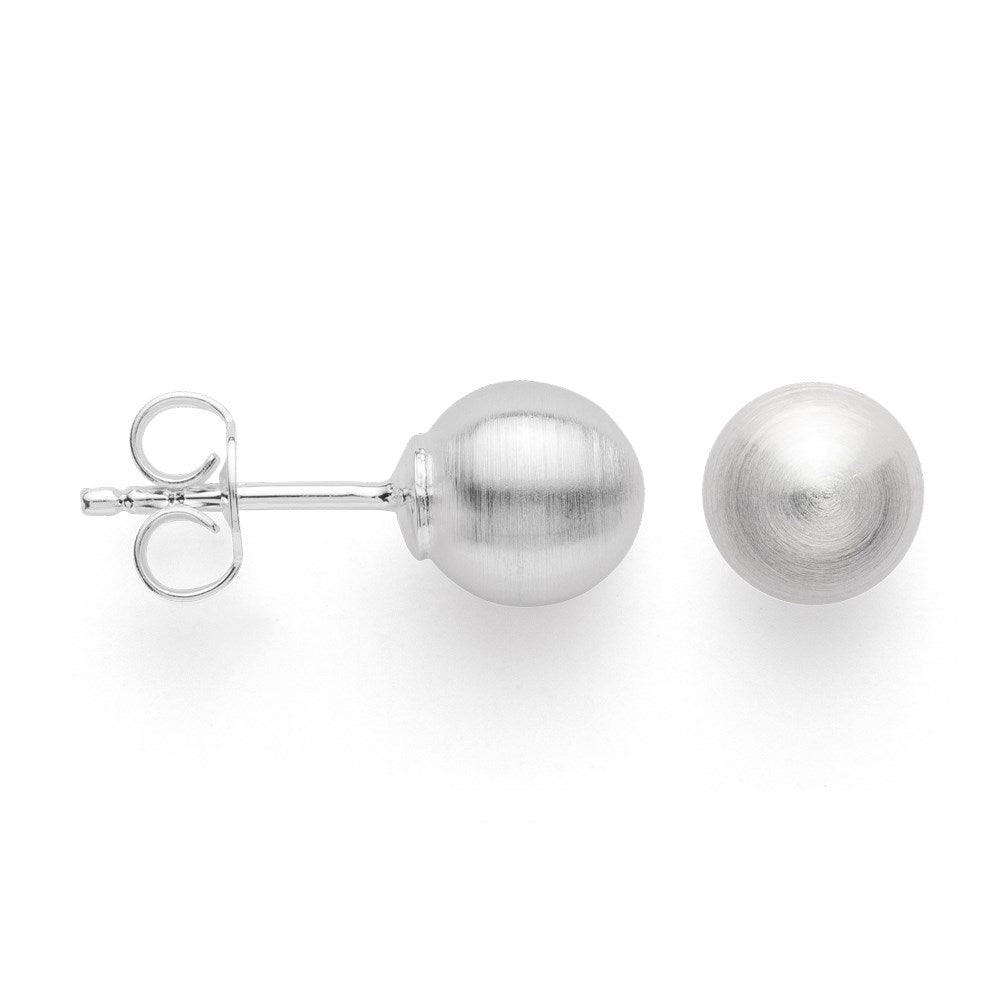 925/- Earrings "large ball" matt
