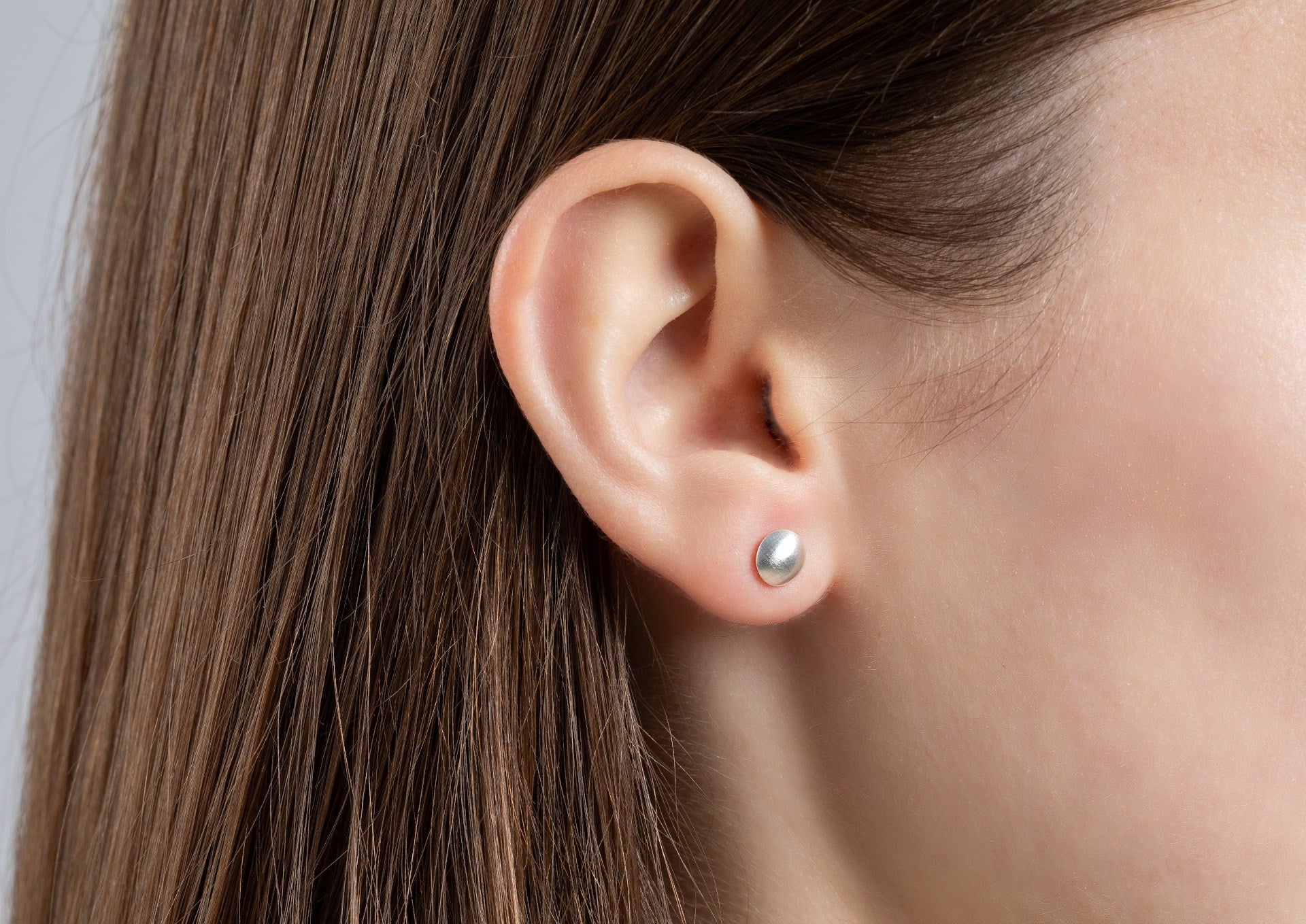 925/- Earrings "small button" matt