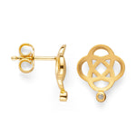 925/- earstud, gp s.blast, dia. 0,02ct W-SI