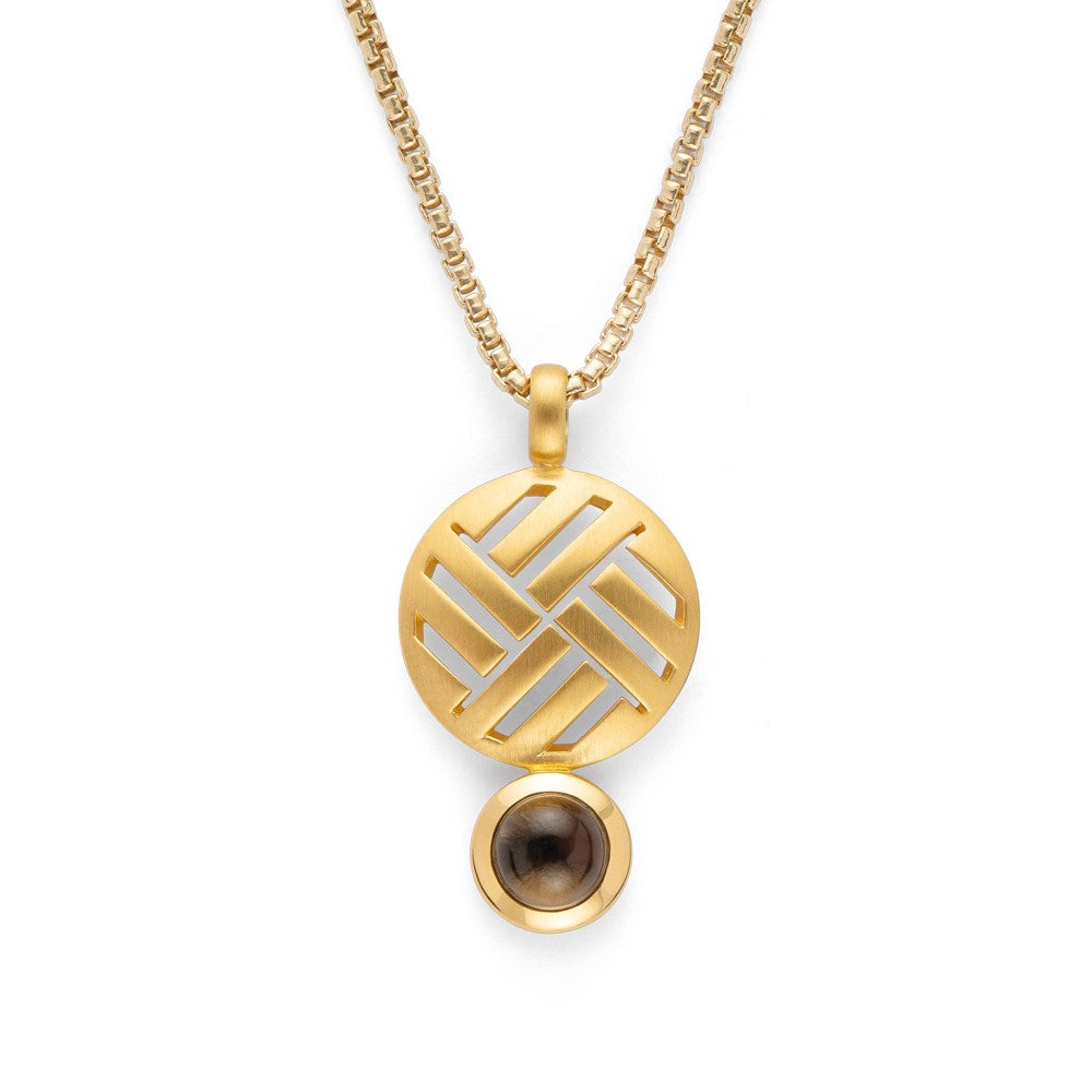 925/- pendant, gp satin/pol., sq 0,99ct