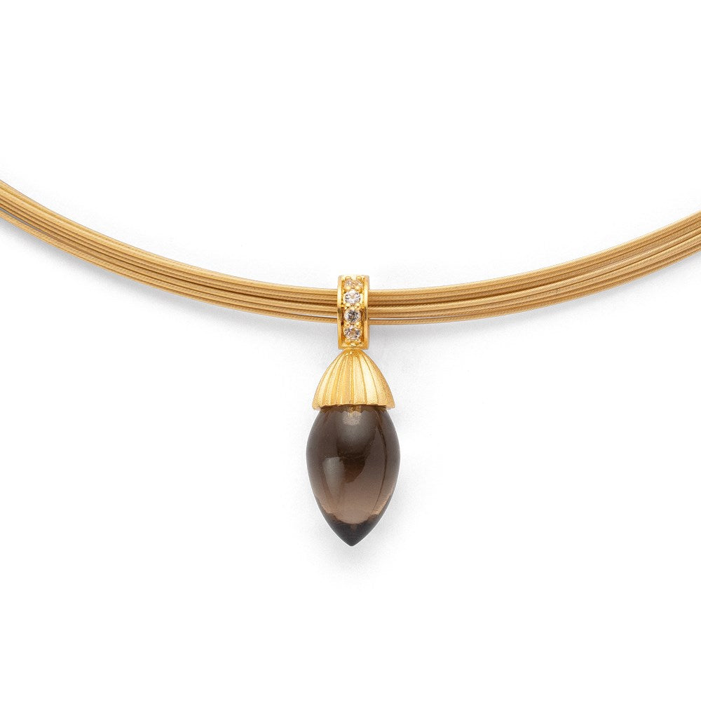 925/- pendant, gp s.blast/pol., sq, white topaz