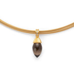 925/- pendant, gp s.blast/pol., sq, white topaz