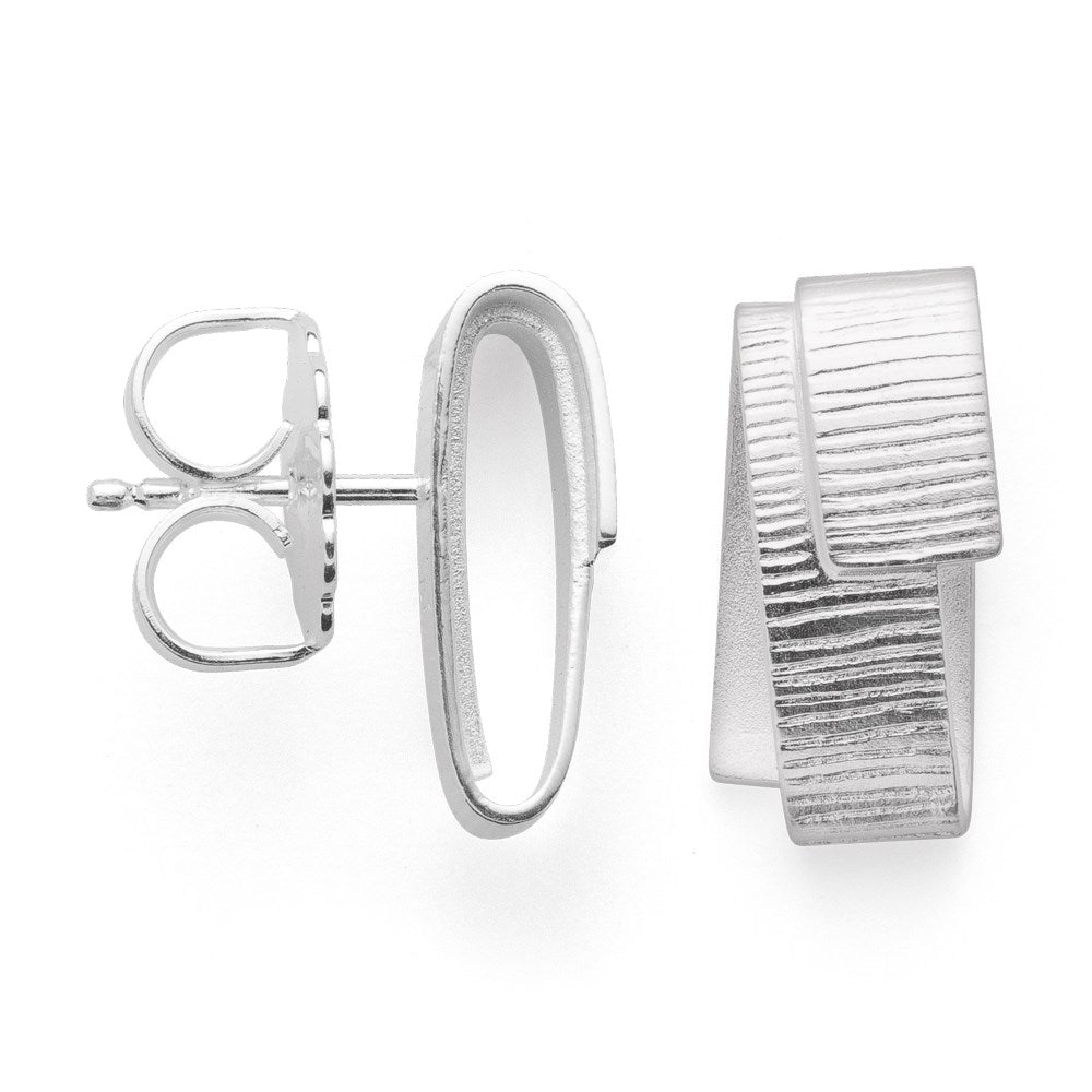 925/- earstud s.blast/brushed