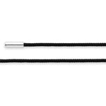 cotton cord w 925/- end caps black, 39,37 in.