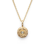 750/- pendant spe.text., dia. 0,03ct W-SI