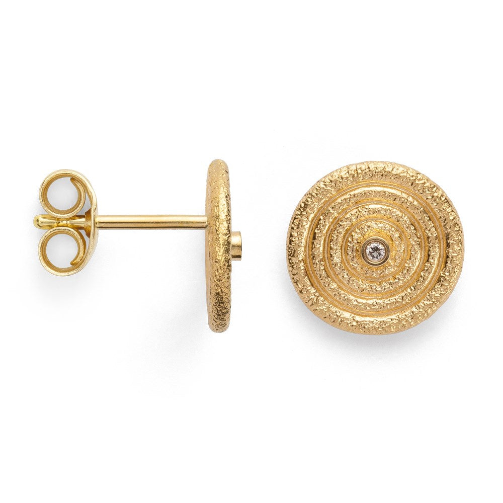 750/- earstud satin/brushed, dia. 0,01ct W-SI