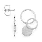 925/- ear hanger with studs matte/brushed