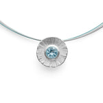 925/- Pendant matt/ blue topaz