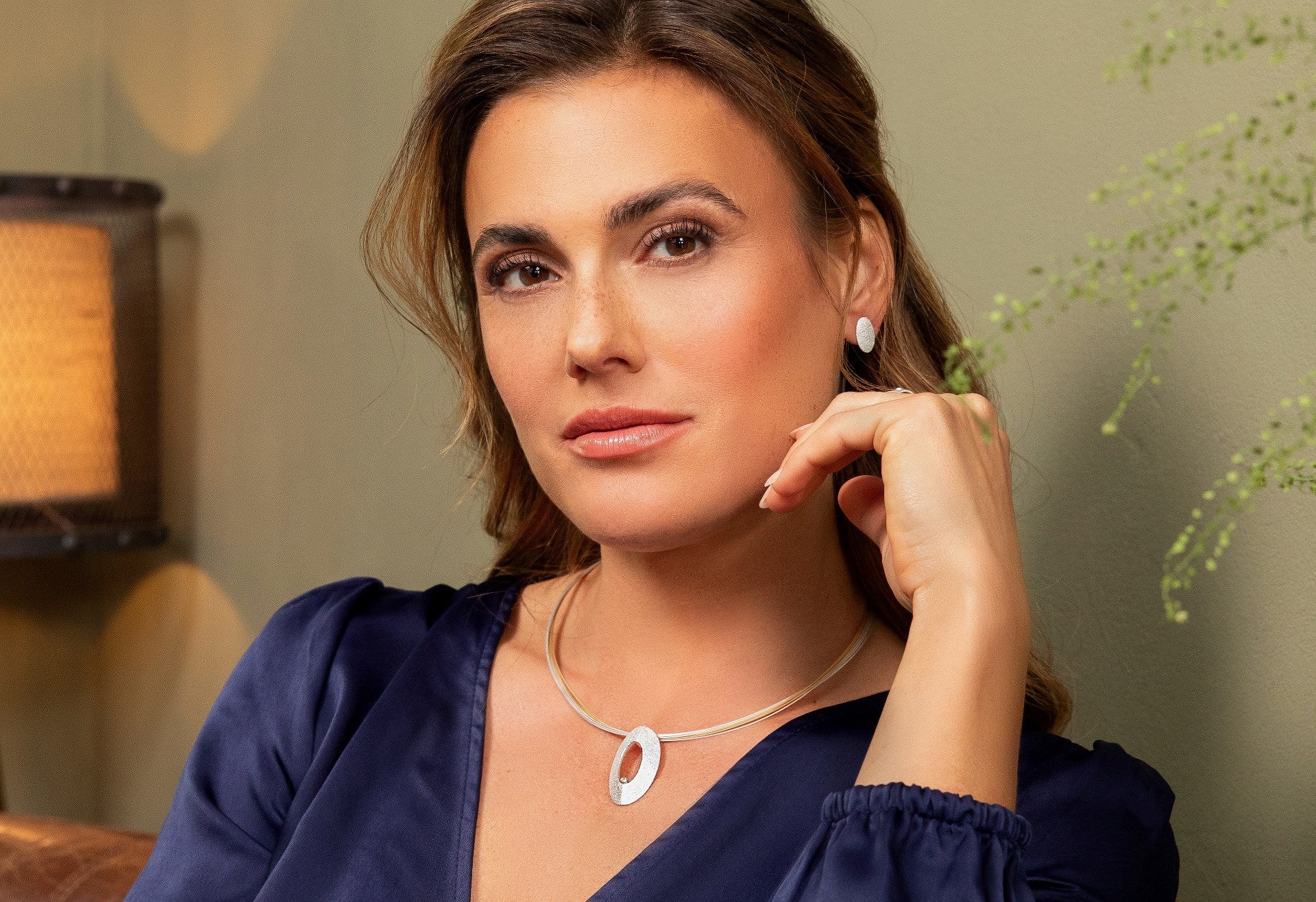 925/- Pendant, fg matt/glossy, 0.02 ct