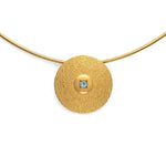 925/- pendant, gp spe.text./pol., blue topaz